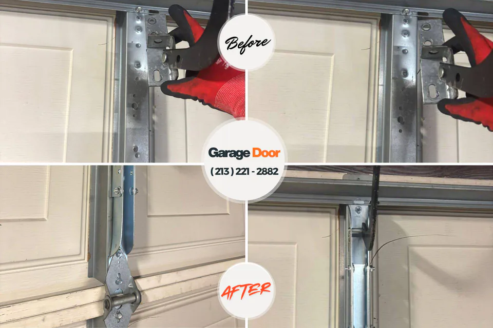 Before and after: garage door repair Doney St. Anne